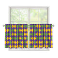 Mardi Gras Harlequin Pattern Print Tier Curtains