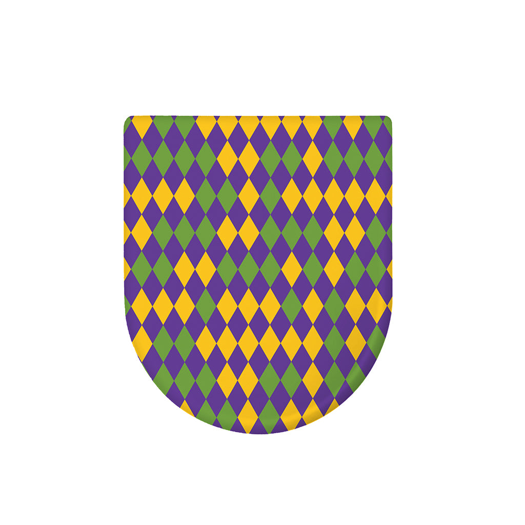 Mardi Gras Harlequin Pattern Print Toilet Lid Cover