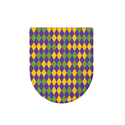 Mardi Gras Harlequin Pattern Print Toilet Lid Cover