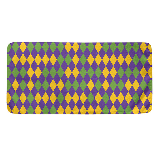 Mardi Gras Harlequin Pattern Print Towel