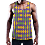 Mardi Gras Harlequin Pattern Print Training Tank Top