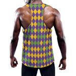 Mardi Gras Harlequin Pattern Print Training Tank Top