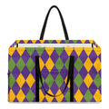 Mardi Gras Harlequin Pattern Print Utility Tote Bag