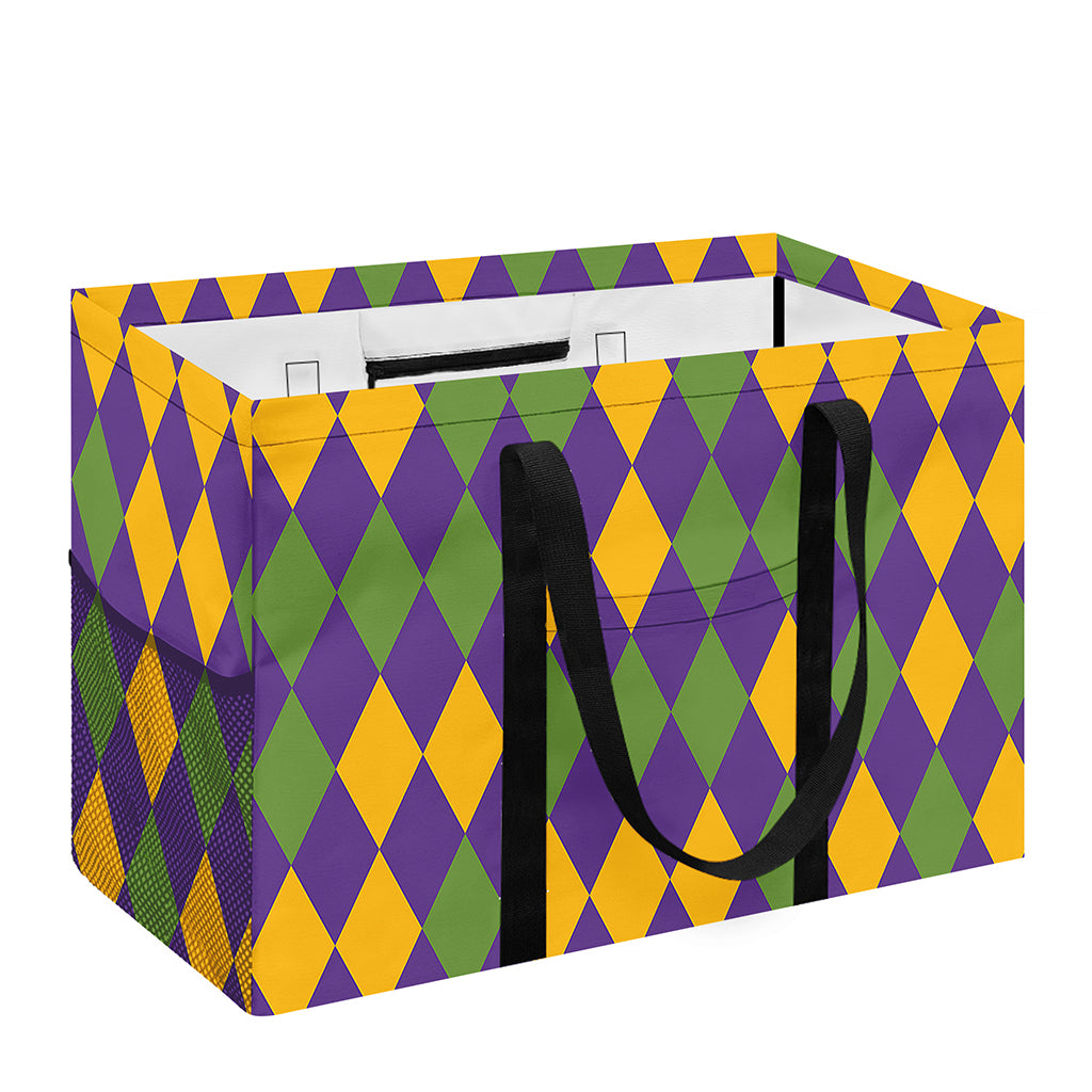 Mardi Gras Harlequin Pattern Print Utility Tote Bag