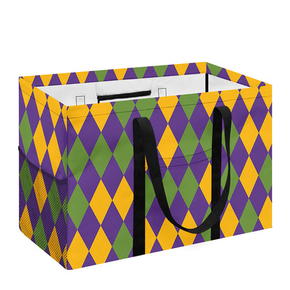 Mardi Gras Harlequin Pattern Print Utility Tote Bag