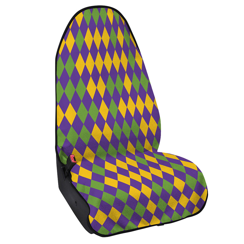 Mardi Gras Harlequin Pattern Print Waterproof Car Seat Cover