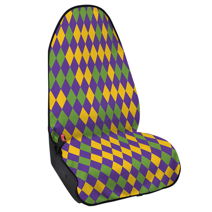 Mardi Gras Harlequin Pattern Print Waterproof Car Seat Cover