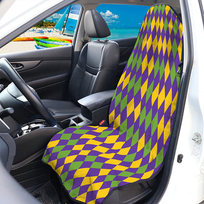 Mardi Gras Harlequin Pattern Print Waterproof Car Seat Cover