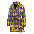Mardi Gras Harlequin Pattern Print Women's Bathrobe