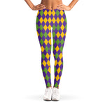 Mardi Gras Harlequin Pattern Print Women's Leggings