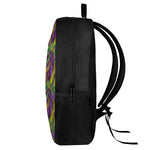 Mardi Gras Palm Leaf Pattern Print 17 Inch Backpack