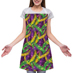 Mardi Gras Palm Leaf Pattern Print Adjustable Apron