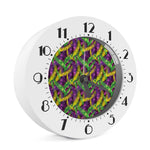 Mardi Gras Palm Leaf Pattern Print Alarm Clock