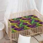 Mardi Gras Palm Leaf Pattern Print Baby Crib Sheet