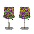 Mardi Gras Palm Leaf Pattern Print Bar Stool Covers