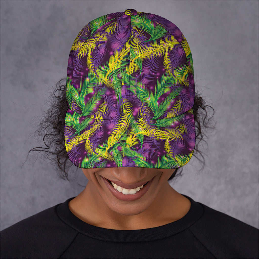 Mardi Gras Palm Leaf Pattern Print Baseball Cap