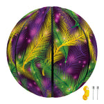 Mardi Gras Palm Leaf Pattern Print Basketball