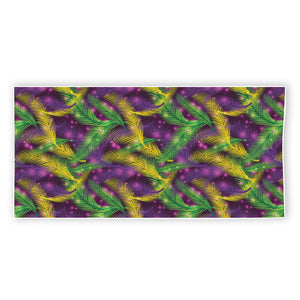 Mardi Gras Palm Leaf Pattern Print Beach Towel