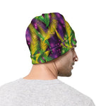 Mardi Gras Palm Leaf Pattern Print Beanie