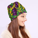 Mardi Gras Palm Leaf Pattern Print Beanie