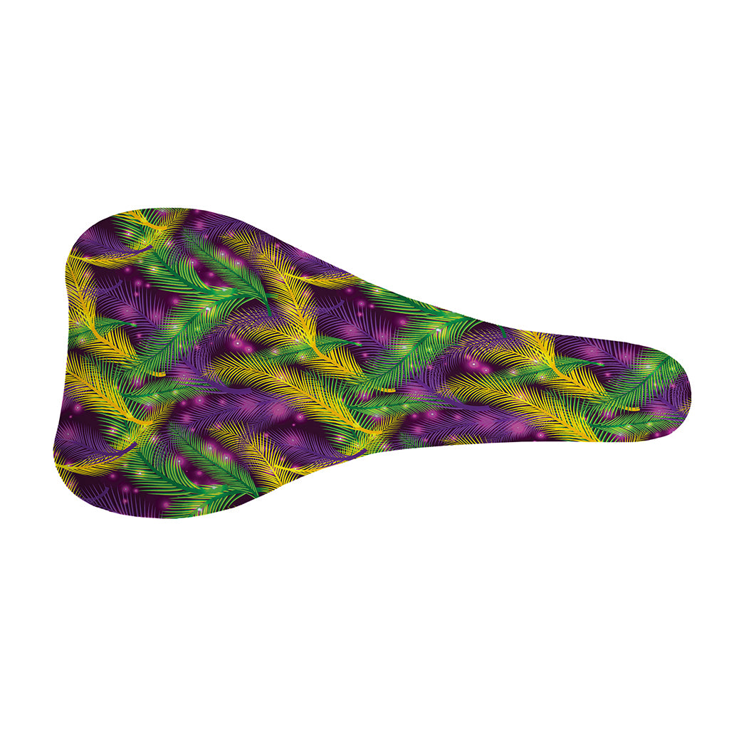 Mardi Gras Palm Leaf Pattern Print Bicycle Seat Cover