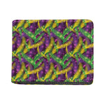 Mardi Gras Palm Leaf Pattern Print Bifold Wallet
