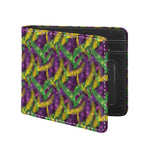 Mardi Gras Palm Leaf Pattern Print Bifold Wallet