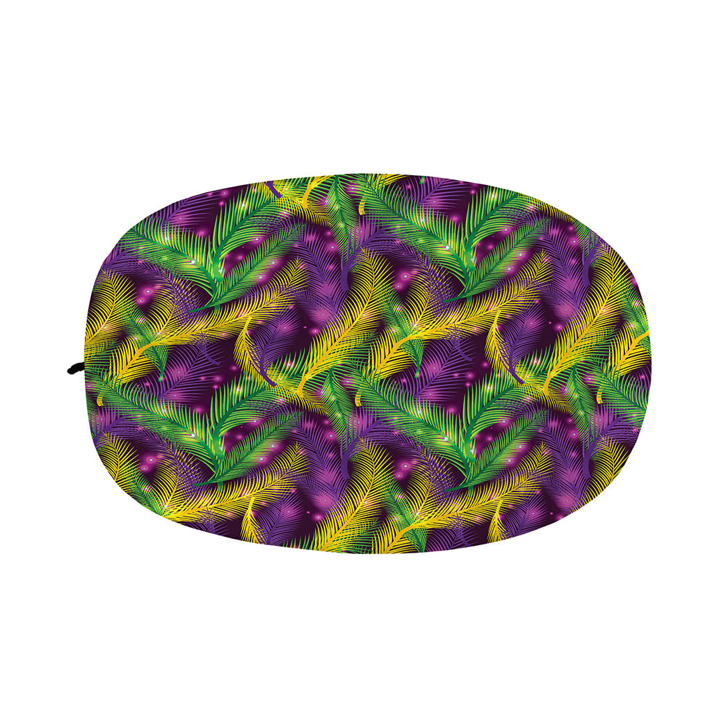 Mardi Gras Palm Leaf Pattern Print Car Side Mirror Covers