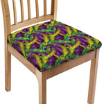 Mardi Gras Palm Leaf Pattern Print Chair Cushion Cover