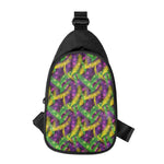 Mardi Gras Palm Leaf Pattern Print Chest Bag