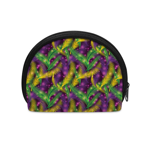 Mardi Gras Palm Leaf Pattern Print Coin Purse