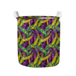 Mardi Gras Palm Leaf Pattern Print Collapsible Laundry Basket
