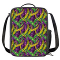 Mardi Gras Palm Leaf Pattern Print Crossbody Lunch Bag
