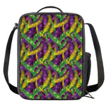 Mardi Gras Palm Leaf Pattern Print Crossbody Lunch Bag