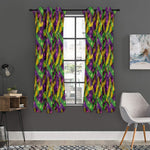Mardi Gras Palm Leaf Pattern Print Curtain