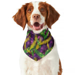 Mardi Gras Palm Leaf Pattern Print Dog Bandana