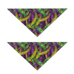 Mardi Gras Palm Leaf Pattern Print Dog Bandana