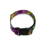 Mardi Gras Palm Leaf Pattern Print Dog Collar