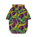 Mardi Gras Palm Leaf Pattern Print Dog Zip Up Hoodie