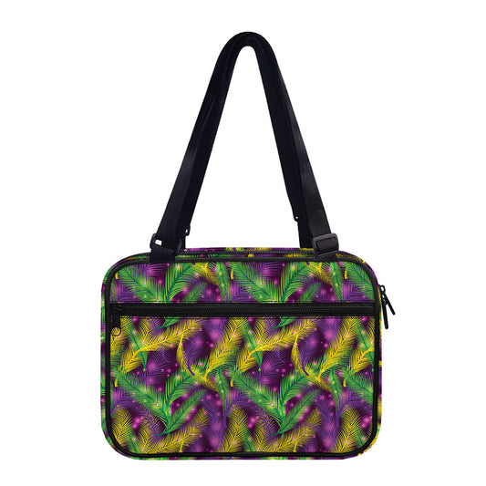 Mardi Gras Palm Leaf Pattern Print Double Strap Bible Bag