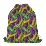 Mardi Gras Palm Leaf Pattern Print Drawstring Bag