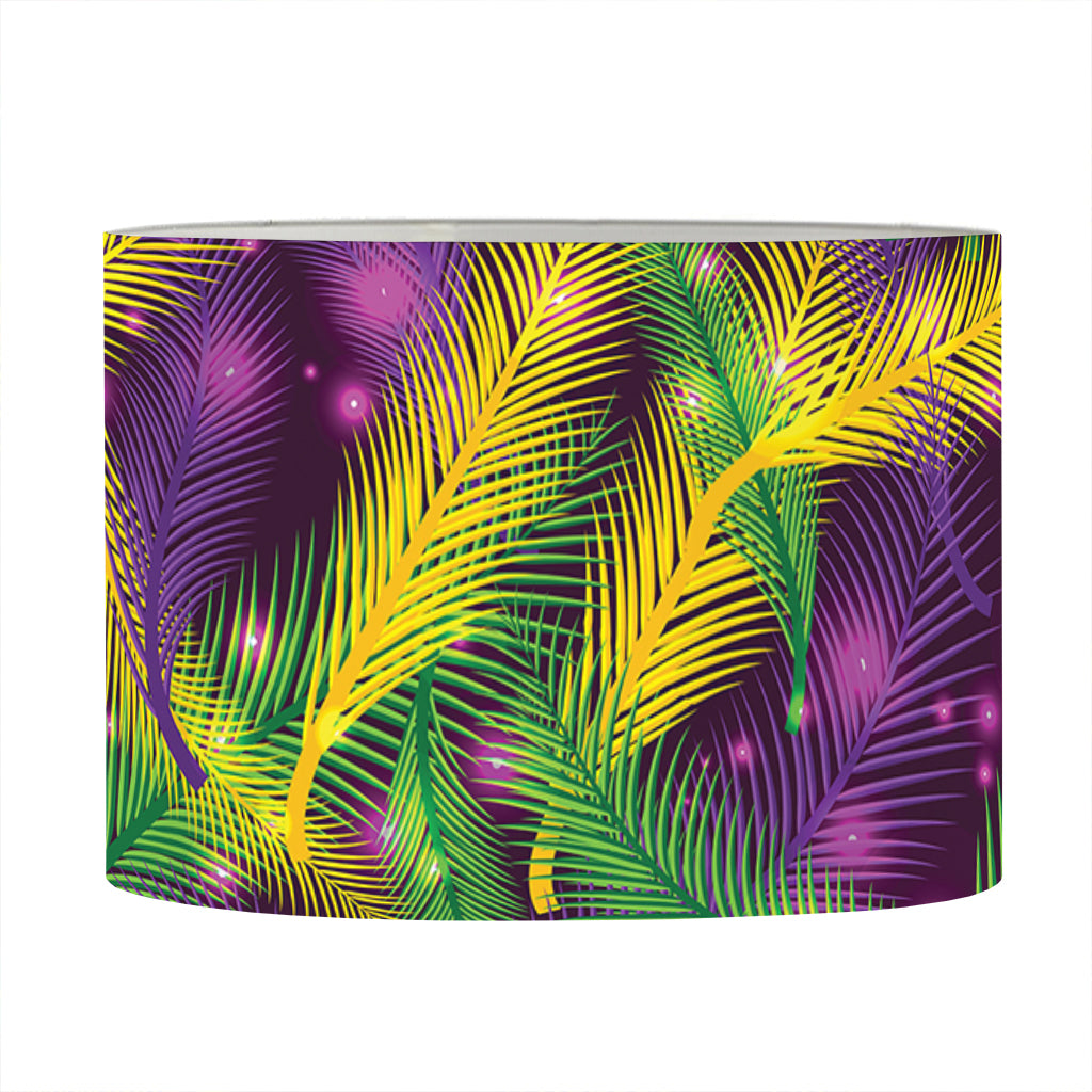 Mardi Gras Palm Leaf Pattern Print Drum Lamp Shade