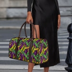 Mardi Gras Palm Leaf Pattern Print Duffle Bag