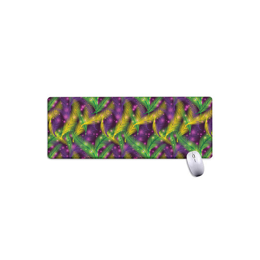 Mardi Gras Palm Leaf Pattern Print Extended Mouse Pad