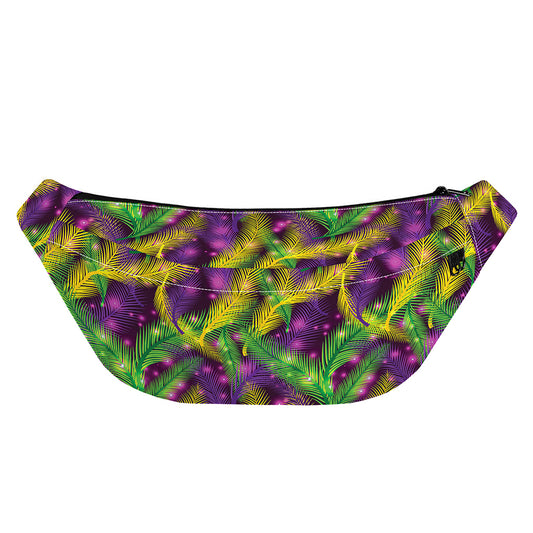 Mardi Gras Palm Leaf Pattern Print Fanny Pack
