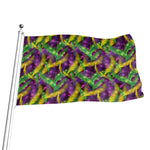 Mardi Gras Palm Leaf Pattern Print Flag