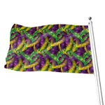 Mardi Gras Palm Leaf Pattern Print Flag