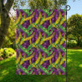 Mardi Gras Palm Leaf Pattern Print Garden Flag