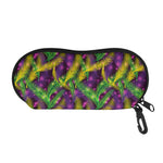 Mardi Gras Palm Leaf Pattern Print Glasses Case