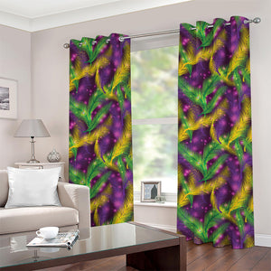 Mardi Gras Palm Leaf Pattern Print Grommet Curtains